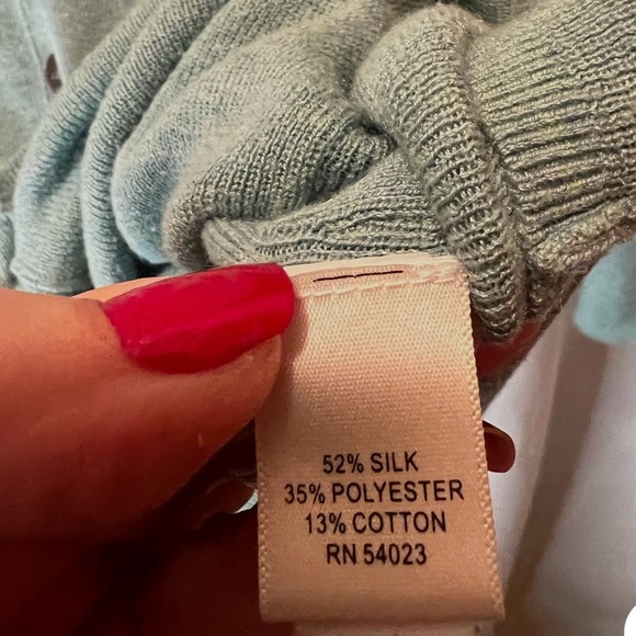 BANANA REPUBLIC 720412 Green Silk Long Sleeve Button Cardigan SIZE XL - Picture 5 of 5